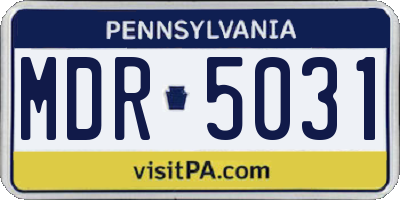PA license plate MDR5031