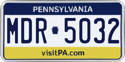 PA license plate MDR5032