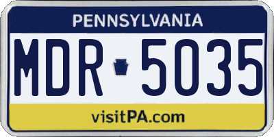 PA license plate MDR5035