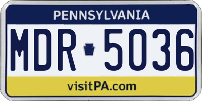 PA license plate MDR5036