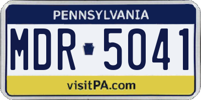 PA license plate MDR5041