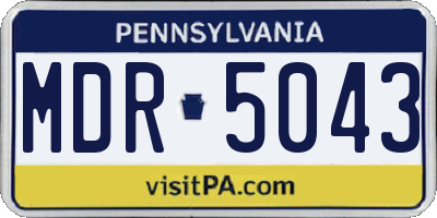 PA license plate MDR5043