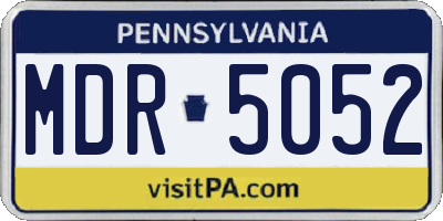 PA license plate MDR5052