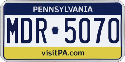 PA license plate MDR5070