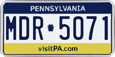 PA license plate MDR5071