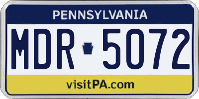 PA license plate MDR5072