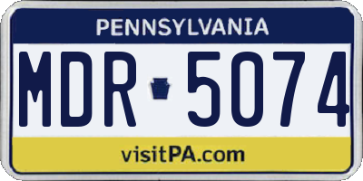 PA license plate MDR5074