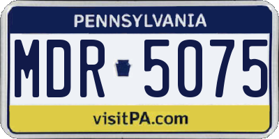 PA license plate MDR5075
