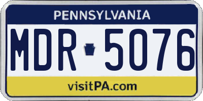 PA license plate MDR5076