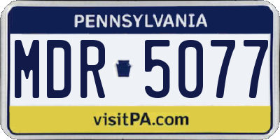 PA license plate MDR5077