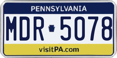 PA license plate MDR5078