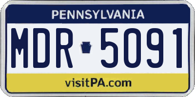 PA license plate MDR5091