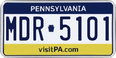 PA license plate MDR5101