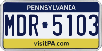 PA license plate MDR5103