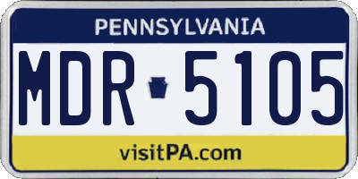 PA license plate MDR5105