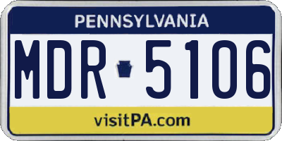 PA license plate MDR5106