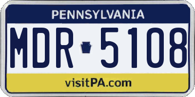 PA license plate MDR5108
