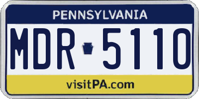 PA license plate MDR5110