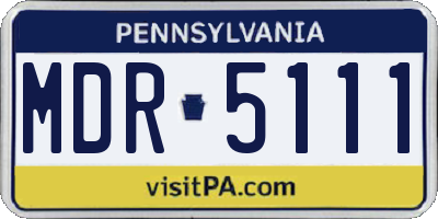PA license plate MDR5111