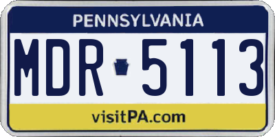 PA license plate MDR5113