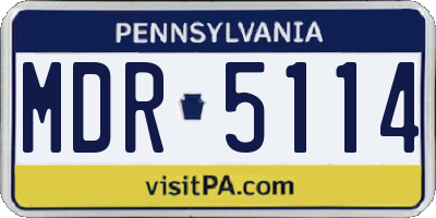 PA license plate MDR5114
