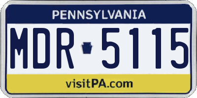 PA license plate MDR5115