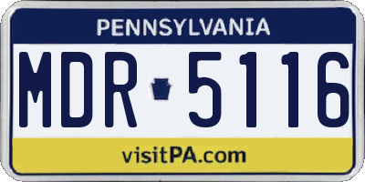 PA license plate MDR5116
