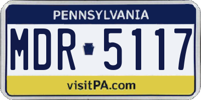 PA license plate MDR5117