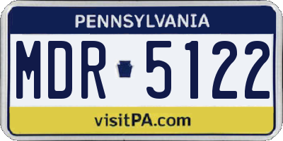 PA license plate MDR5122
