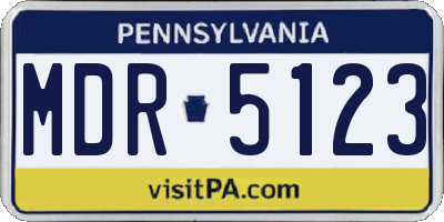 PA license plate MDR5123