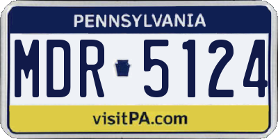 PA license plate MDR5124