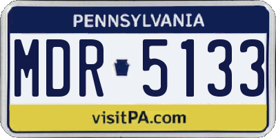 PA license plate MDR5133