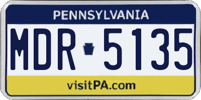 PA license plate MDR5135