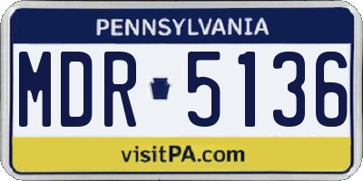 PA license plate MDR5136