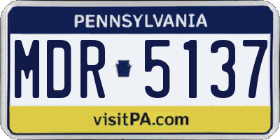 PA license plate MDR5137