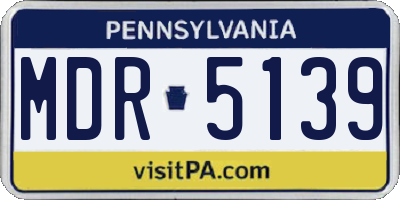PA license plate MDR5139