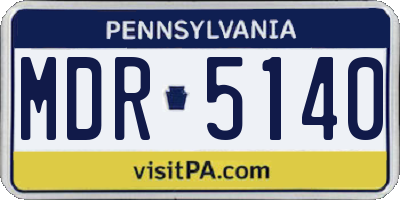PA license plate MDR5140