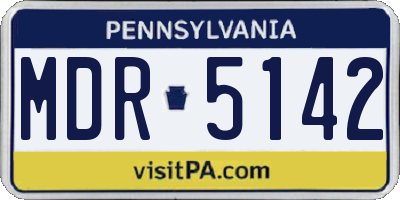 PA license plate MDR5142