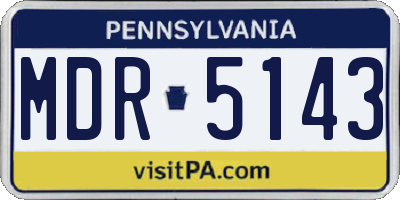 PA license plate MDR5143