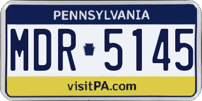 PA license plate MDR5145