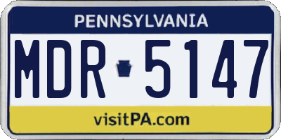 PA license plate MDR5147