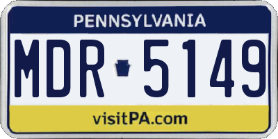 PA license plate MDR5149
