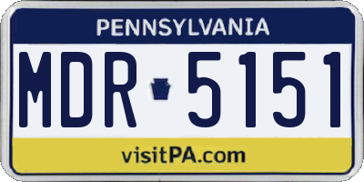 PA license plate MDR5151