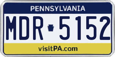 PA license plate MDR5152