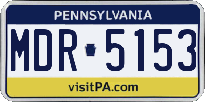 PA license plate MDR5153