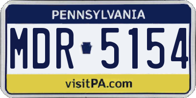 PA license plate MDR5154