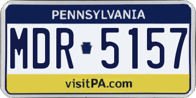 PA license plate MDR5157