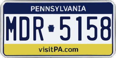 PA license plate MDR5158