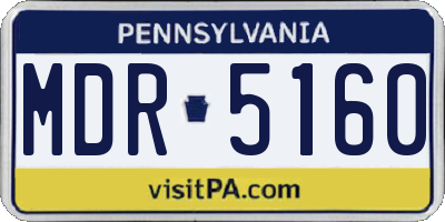 PA license plate MDR5160