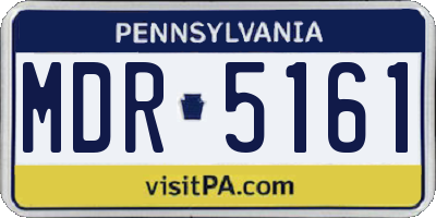 PA license plate MDR5161
